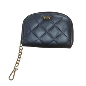 XIIX Black Quilted Cardholder Key Ring Key Chain